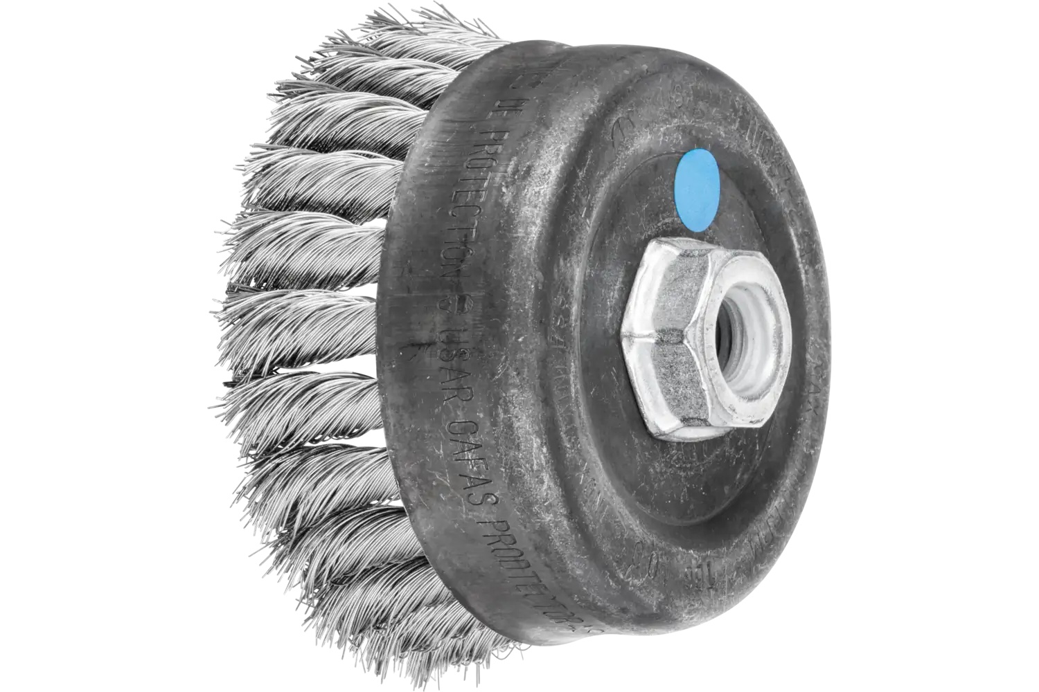 Picture of Pferd Knot Wire Cup Brush 4" Dia. .014 Carbon Steel 5/8-11 Thread